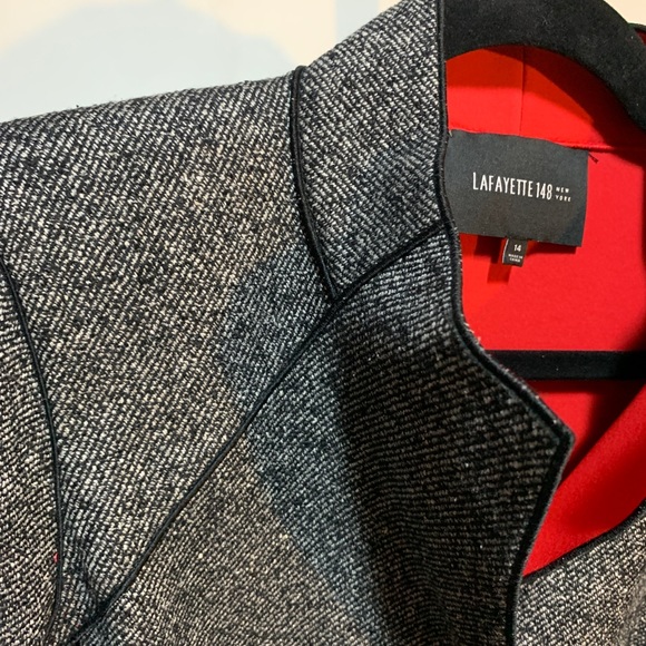 Layfayette 148 Black Red career jacket 14 - Picture 4 of 8